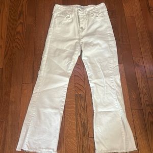 White cropped and split leg jeans by VERVET